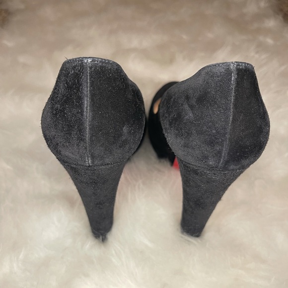 Christian Louboutin Vickybass 120 Black Suede Pumps - Picture 9 of 11
